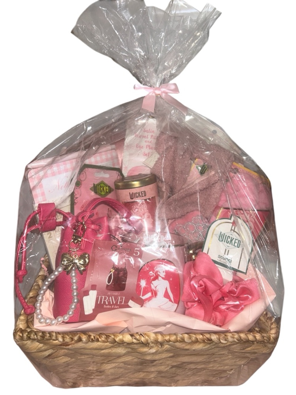 Glinda Gift Basket - Assorted Pink Accessories- ONE-OF-A-KIND (NEW)